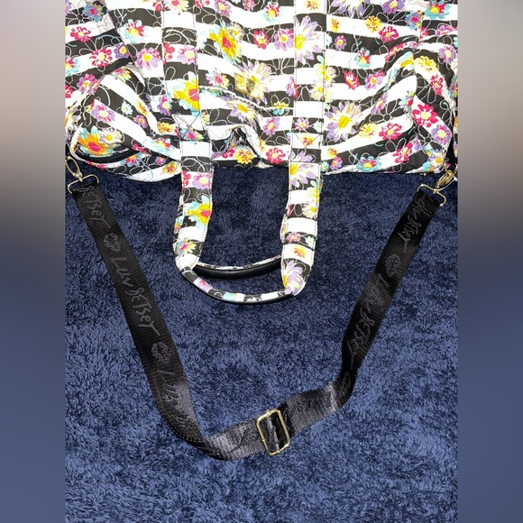 Betsey Johnson Striped Rainbow Daisy Quilted Weekender Duffle Bag - Picture 5 of 5